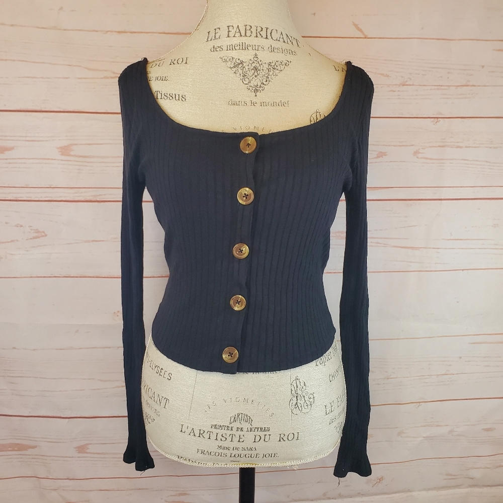Long Sleeve Ribbed Crop Top